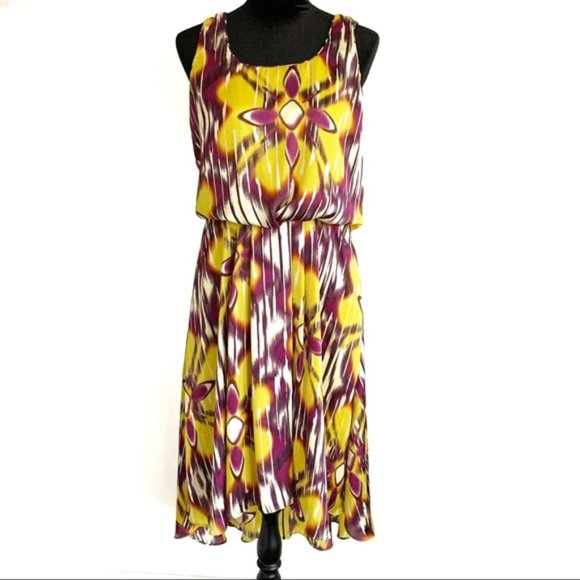 vince camuto yellow floral dress